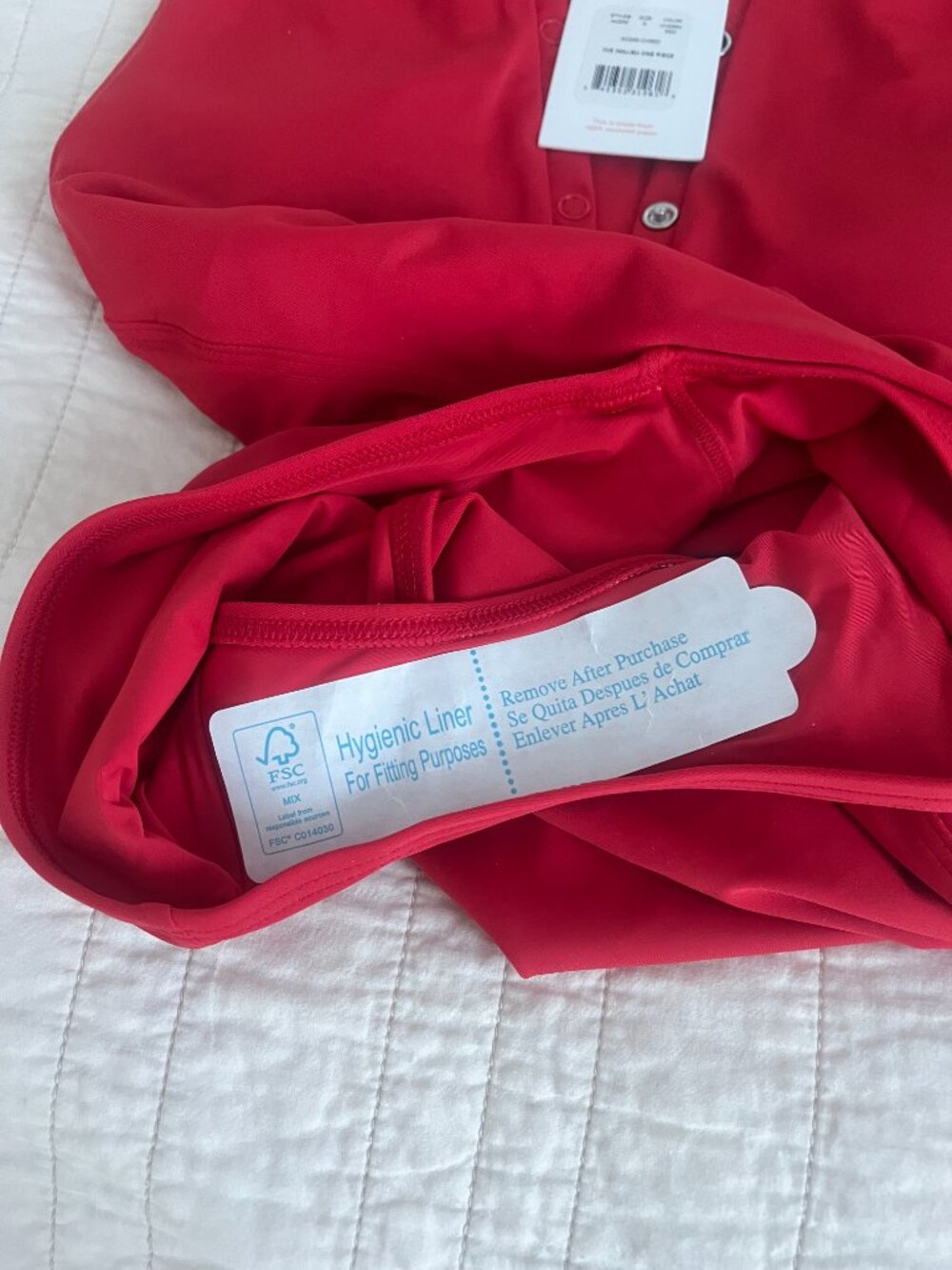 Andie Red One-Piece Swimsuit with Snap-Front Detail - Picture 3 of 4